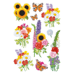 Herma 3369 DECOR Sticker - moderne Blumen - 30 Stück