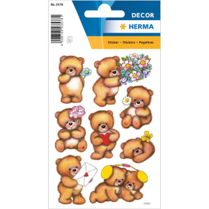 Herma 3578 DECOR Sticker - Bären mit Blumen - 24...