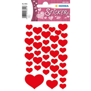 Herma 3841 DECOR Sticker - Kleine Herzen - rot - 120 Stück