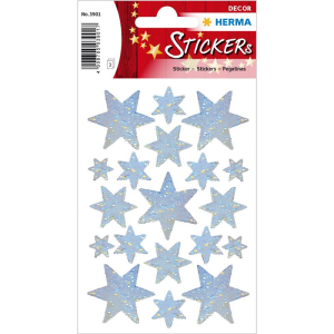 Herma 3901 DECOR Sticker - Sterne - sechszackig - silber...