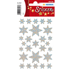 Herma 3917 DECOR Sticker - Sterne - sechszackig - silber...