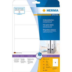 Herma 4826 SPECIAL Inkjet-Ordneretiketten - DIN A4 - 192 x 61 mm - weiß - 100 Stück
