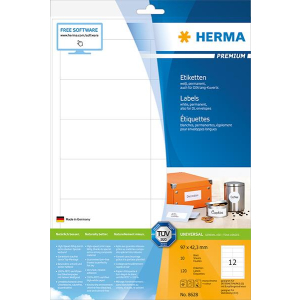Herma 8628 PREMIUM Etiketten - DIN A4 - 97 x 42,3 mm -...