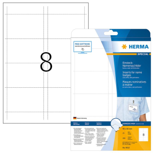 Herma 9012 VARIO Namensschilder - DIN A4 - 90 x 60 mm - weiß - perforiert - 200 Stück