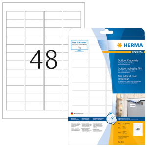 Herma 9531 SPECIAL Outdoor Folienetikettent - DIN A4 - 45,7 x 21,2 mm - weiß - 480 Stück