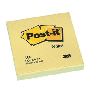 Post-it Haftnotiz, 76x76mm, PG=1ST, Blatt 100/Block, gelb