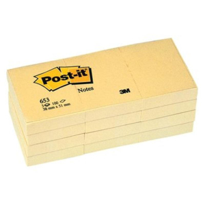 Post-it Haftnotiz, 51x38mm, PG=12ST, Blatt 100/Block, gelb