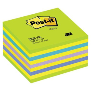 Post-it Haftnotiz-Würfel Neonfarben, 76x76mm