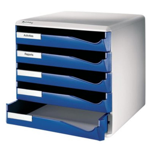 Leitz Schubladenbox Post-Set - DIN A4 - 5 Schubladen - blau