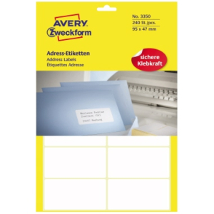 Avery Zweckform Adress-Etiketten auf Bogen, 95x47mm,...