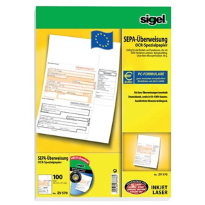 Sigel EDV-Formulare, PC-SEPA &Uuml;berweisung, PG=100 BL