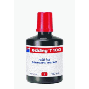 edding T100 Nachfülltinte Permanentmarker - rot - 100 ml