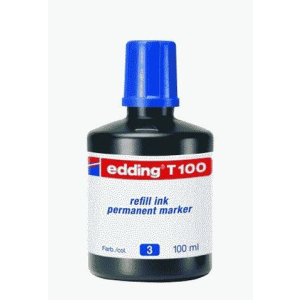 edding T100 Nachf&uuml;lltinte Permanentmarker - blau - 100 ml