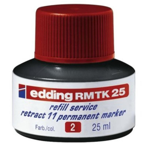 edding RMTK25 Nachfülltinte Boardmarker - rot - 25 ml - für edding retract 11