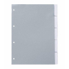 preiswert & gut Kunststoff-Register mit Fenstertaben, A4, 5-teilig, grau