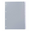 Wekre Kunststoff-Register mit Fenstertaben, A4, 20-teilig, grau