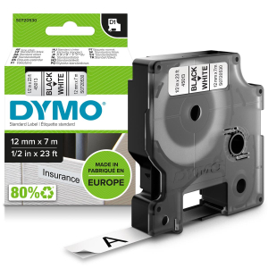 DYMO Original D1 Schriftband - 12 mm x 7 m - schwarz/weiß
