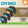 DYMO Original LetraTag Schriftband - Kunststoff - 2 mm x 4 m - schwarz auf blau