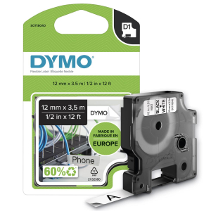 DYMO Original D1 Hochleistungsband - Nylon - 12 mm x 3,5 m - schwarz auf weiß