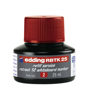 edding RBTK25 Nachfülltinte Boardmarker - rot - 25 ml - für edding retract 12