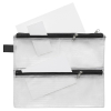 Foldersys Sammelbeutel, A5, 3 Zusatzfächer, PVC klar gewebeverstärkt, Zip schwarz