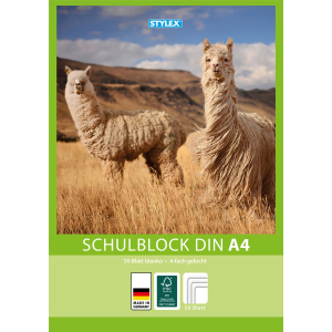 Stylex Schulblock - DIN A4 - blanko - 50 Blatt