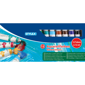 Stylex Aquarellfarbe - 12 Tuben &agrave; 12 ml