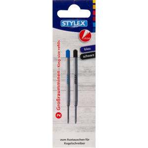 Stylex Großraum-Minen 1 mm - 2 Stück - blau+schwarz