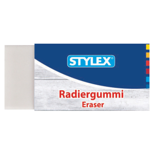 Stylex Radiergummi - mit Pappbanderole - weiß - 3...