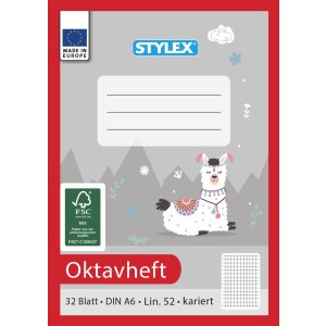 STYLEX Oktavheft - DIN A6 - kariert - 32 Blatt