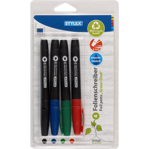 Stylex Folienschreiber - 0,75-2 mm - wasserlöslich - 4 Farben
