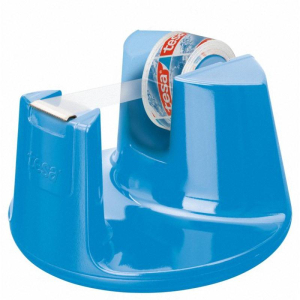 tesa Easy Cut Tischabroller Compact - inkl. tesafilm Kristall-Klar - 10 m x 15 mm - blau