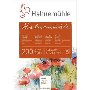 Hahnem&uuml;hle Aquarellblock - 200 g/m&sup2; - matt - 17...