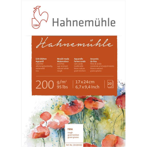 Hahnem&uuml;hle Aquarellblock - 200 g/m&sup2; - rau - 17...