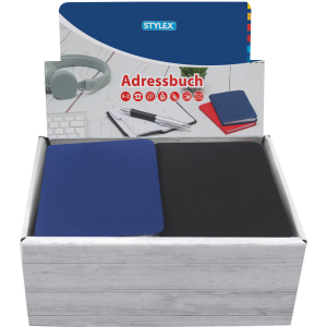 STYLEX Adressbuch - 9,2 x 15,8 cm - farbig sortiert
