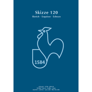 Hahnemühle Skizze 120 Skizzenblock - 120 g/m² - spiralisiert - DIN A4 - 50 Blatt