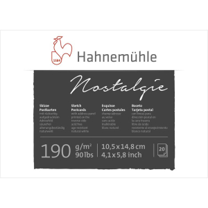 Hahnemühle Nostalgie Skizzen-Postkartenblock - 190 g/m² - 10,5 x 14,8 cm - 20 Blatt