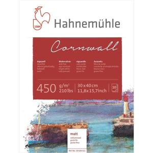 Hahnemühle Cornwall Aquarellblock - 450 g/m² - matt - 30 x 40 cm - 10 Blatt