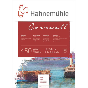 Hahnemühle Cornwall Aquarellblock - 450 g/m² - rau - 17 x 24 cm - 10 Blatt