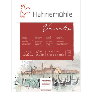 Hahnemühle Veneto Aquarellblock - 325 g/m² - 24 x 32 cm - 12 Blatt