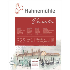 Hahnemühle Veneto Aquarellblock - 325 g/m² - 30 x 40 cm - 12 Blatt