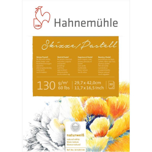 Hahnem&uuml;hle Skizze/Pastell-Block - 130 g/m&sup2; -...
