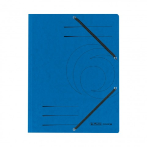 herlitz Einschlagmappe mit Gummizug - DIN A4 - Karton - blau