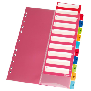 herlitz Register - DIN A4 - 1 bis 10 - PP - farbig