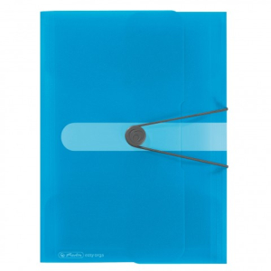 herlitz Gummizugmappe - DIN A4 - PP - transparent blau