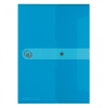 herlitz Dokumententasche - DIN A4 - PP - transparent blau - mit Druckknopfverschluss