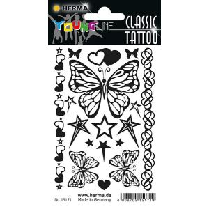 Herma 15171 CLASSIC TATTOO Sticker - Black - Schmetterling