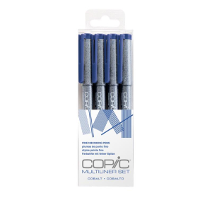 COPIC Multiliner - cobalt - 4er Set - verschiedene Strichstärken
