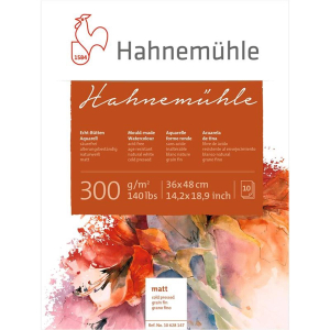 Hahnem&uuml;hle Aquarellblock - 300 g/m&sup2; - matt - 36...