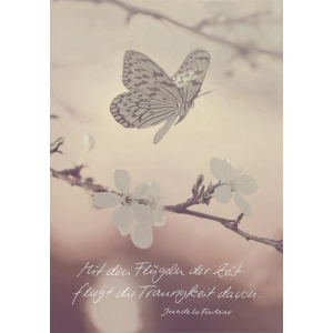 Komma3 Trauerkarte - Fliegender Schmetterling